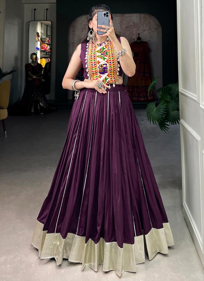 Rayon Wine Festival Wear Gamthi Work Ready To Wear Lehenga Choli